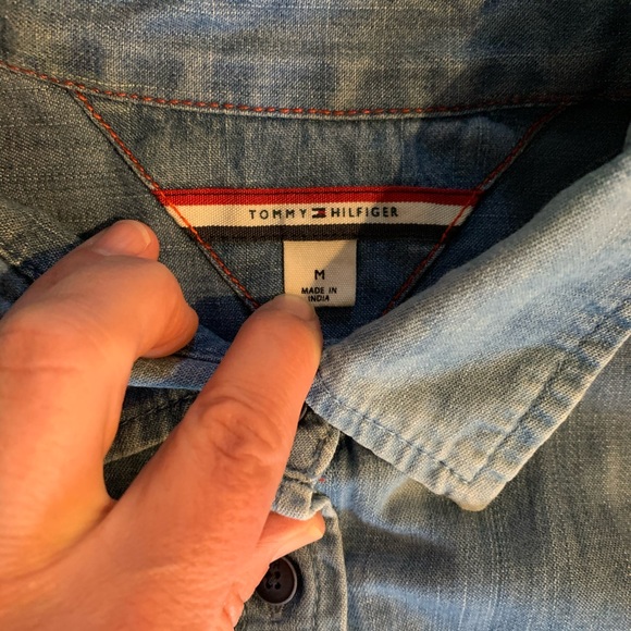 DIY Ombré Reverse Tie Dye Denim Shirt sz M - Picture 3 of 5